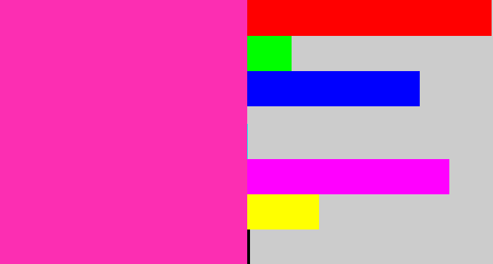 Hex color #fc2eb2 - barbie pink