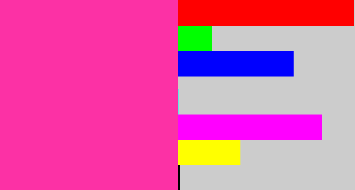 Hex color #fc31a5 - barbie pink