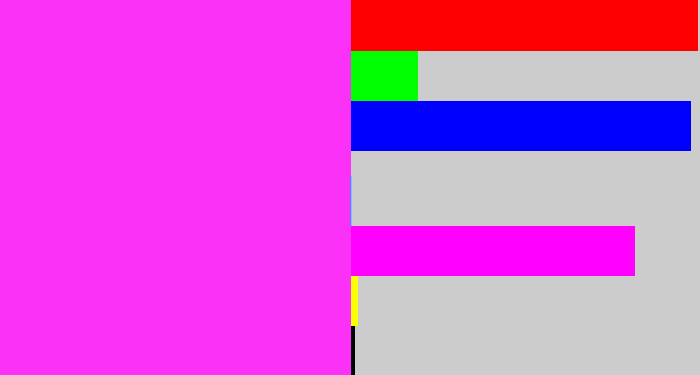Hex color #fc31f7 - pink/purple