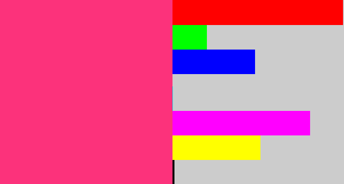 Hex color #fc327b - warm pink