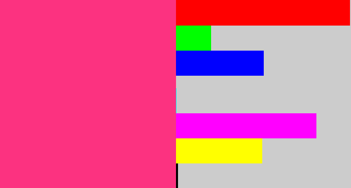 Hex color #fc3280 - warm pink