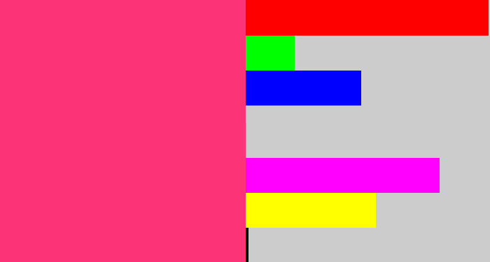 Hex color #fc3477 - warm pink