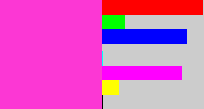 Hex color #fc37d4 - purple pink