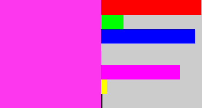 Hex color #fc37ee - pink/purple