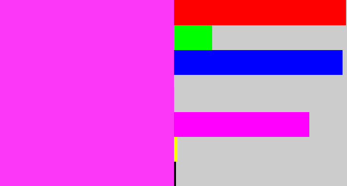 Hex color #fc37f7 - pink/purple