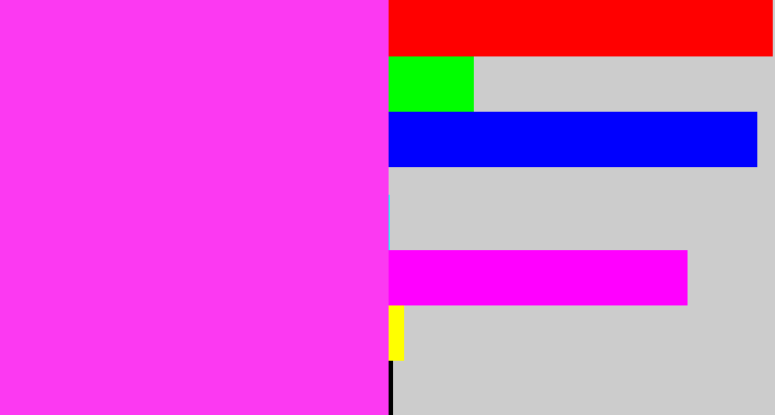 Hex color #fc39f2 - pink/purple