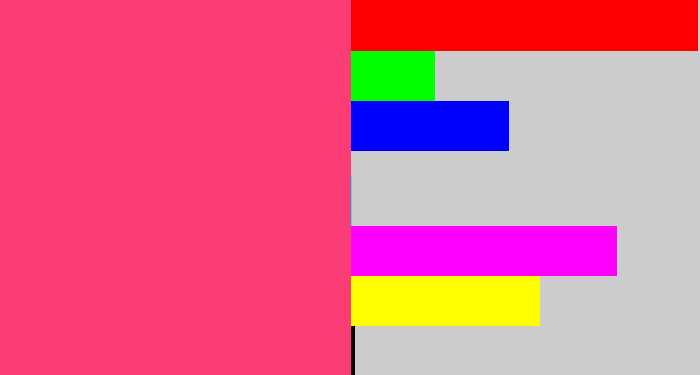 Hex color #fc3c74 - warm pink
