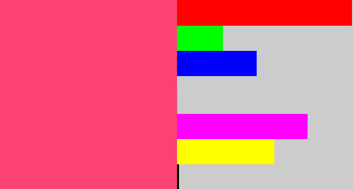 Hex color #fc4272 - warm pink