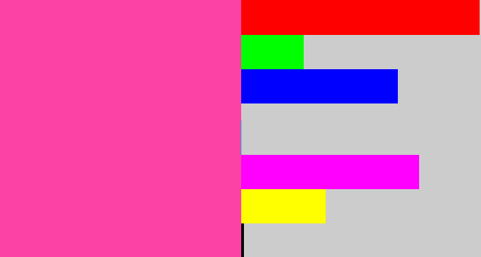 Hex color #fc42a5 - barbie pink