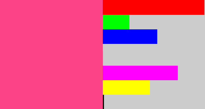 Hex color #fc4387 - warm pink