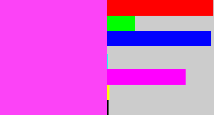 Hex color #fc43f7 - light magenta