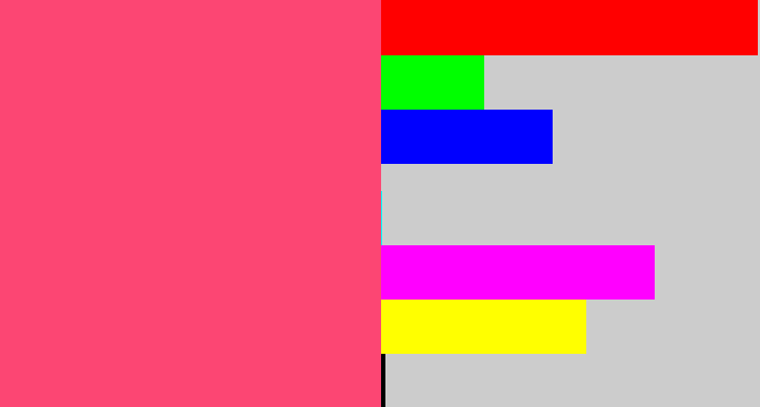 Hex color #fc4673 - warm pink