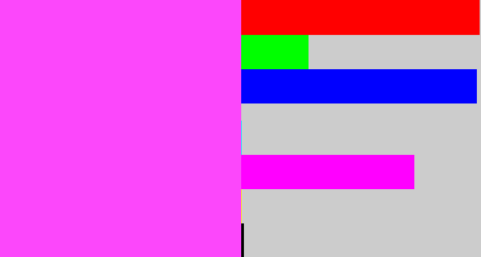 Hex color #fc47fb - violet pink
