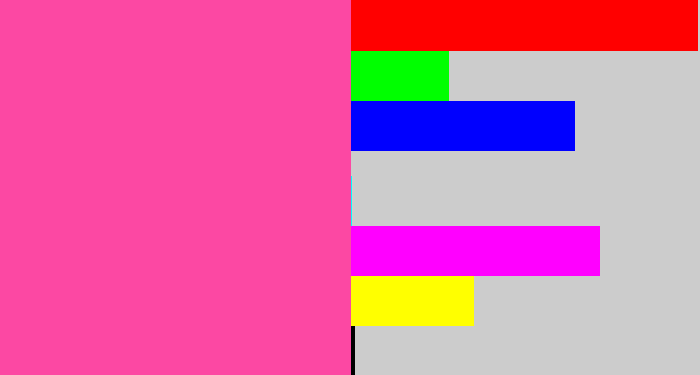 Hex color #fc48a3 - barbie pink