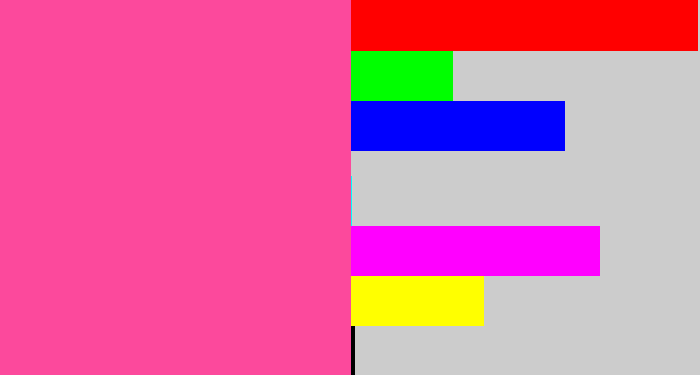 Hex color #fc499c - barbie pink