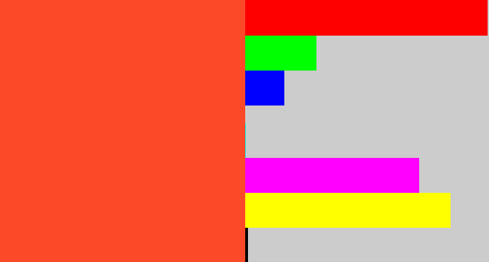Hex color #fc4a28 - orangey red