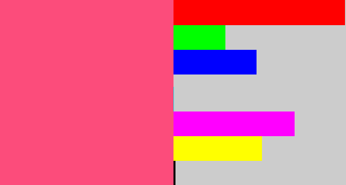 Hex color #fc4c7b - warm pink