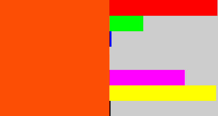Hex color #fc4f05 - blood orange