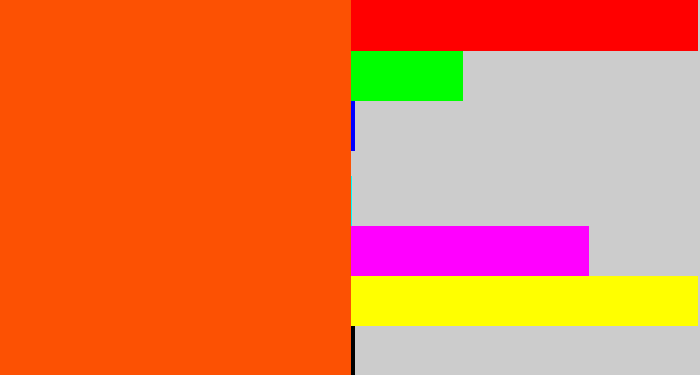 Hex color #fc5103 - blood orange