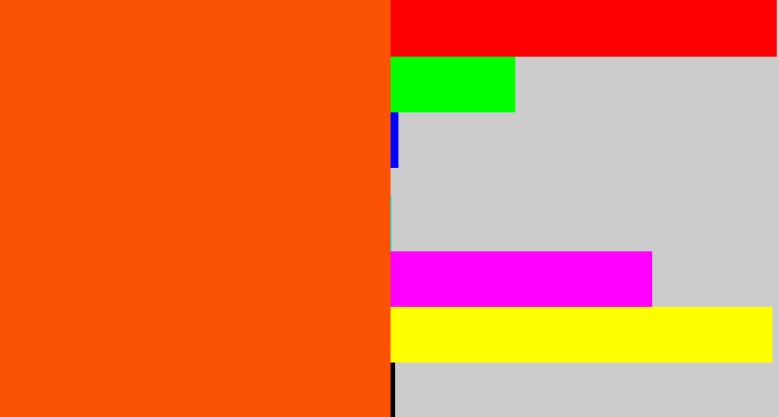 Hex color #fc5205 - blood orange
