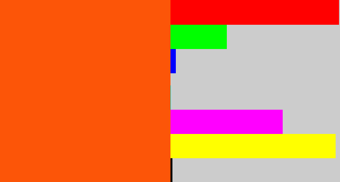 Hex color #fc5508 - bright orange