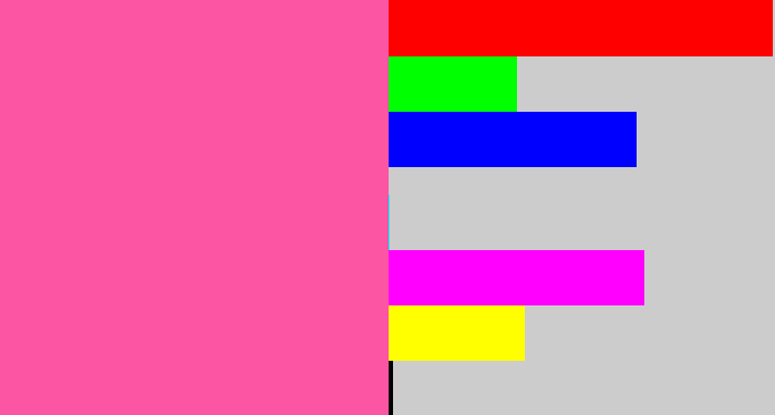 Hex color #fc55a3 - barbie pink