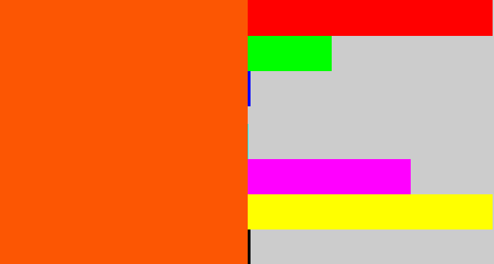 Hex color #fc5603 - bright orange