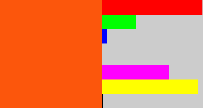 Hex color #fc560c - bright orange