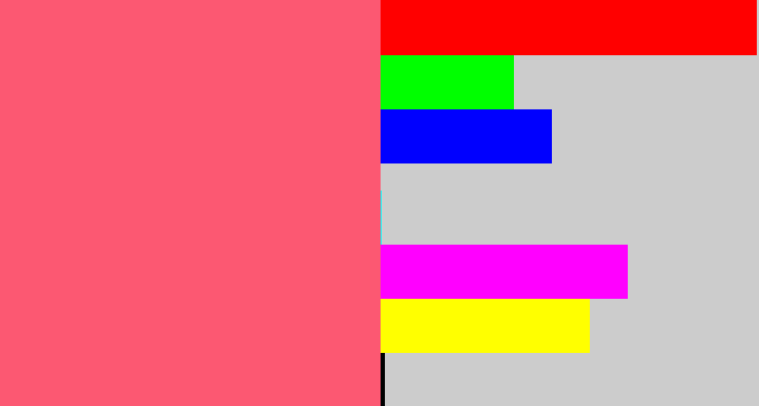 Hex color #fc5872 - warm pink