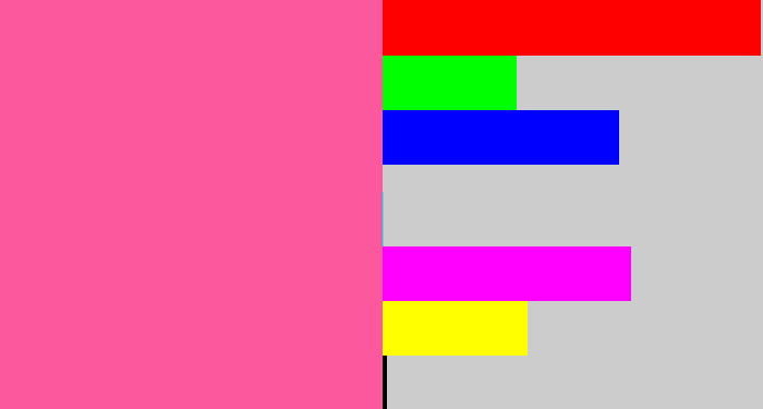 Hex color #fc589d - medium pink