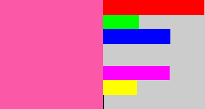 Hex color #fc58a8 - barbie pink