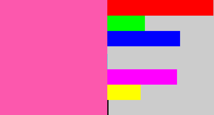 Hex color #fc58ad - bubble gum pink
