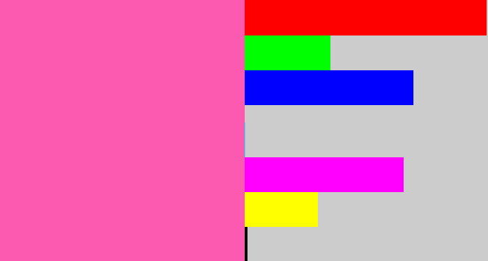 Hex color #fc59b0 - bubble gum pink