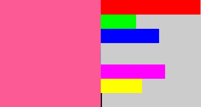 Hex color #fc5a95 - medium pink