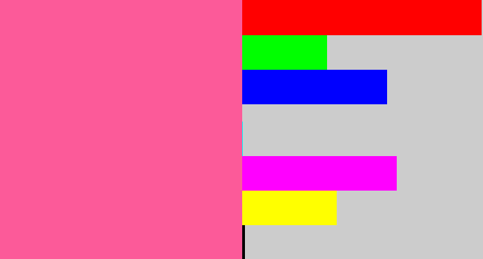 Hex color #fc5a99 - medium pink