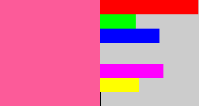 Hex color #fc5b99 - medium pink