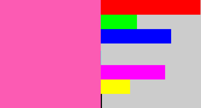 Hex color #fc5bb3 - bubble gum pink