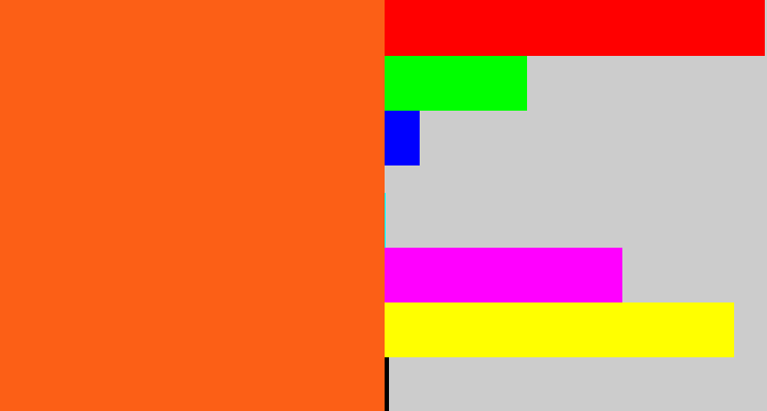 Hex color #fc5f16 - bright orange