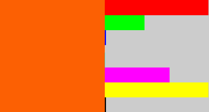 Hex color #fc6003 - bright orange