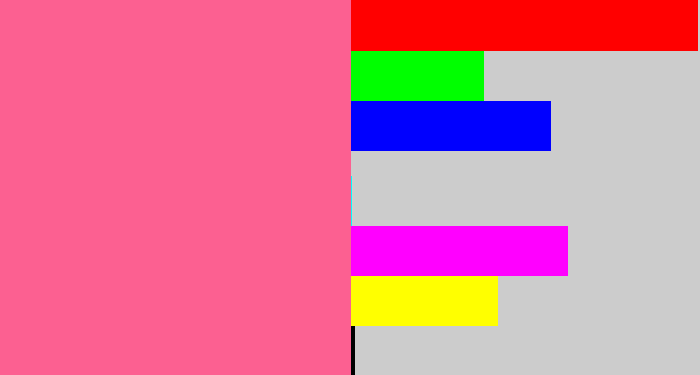 Hex color #fc6091 - medium pink