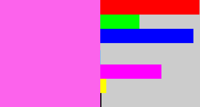 Hex color #fc63ec - candy pink