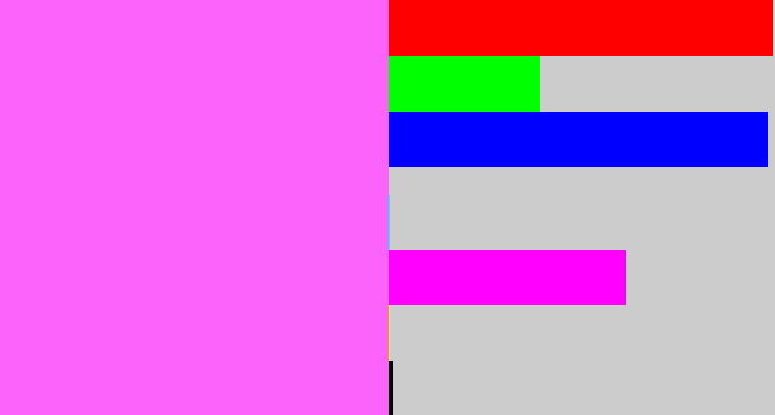 Hex color #fc63fb - violet pink