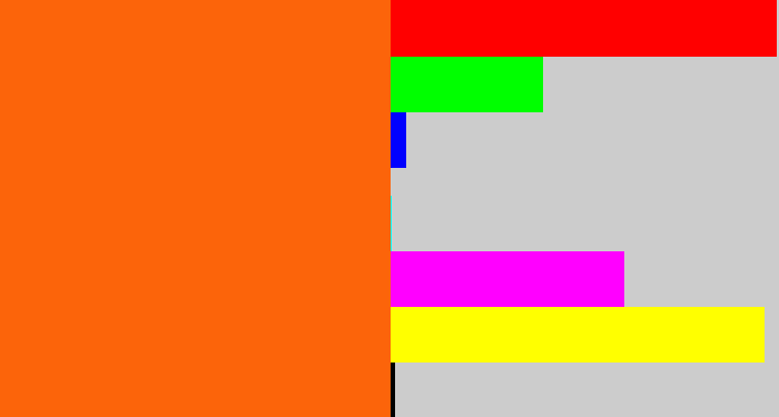 Hex color #fc640a - bright orange