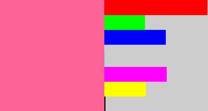 Hex color #fc6497 - medium pink