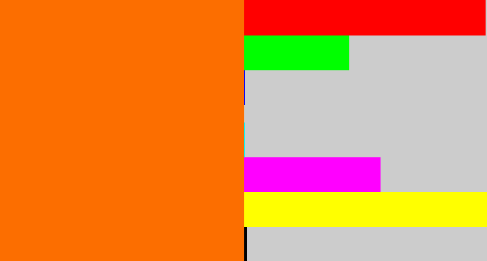 Hex color #fc6e00 - orange