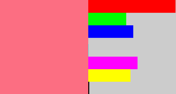 Hex color #fc6e82 - salmon pink