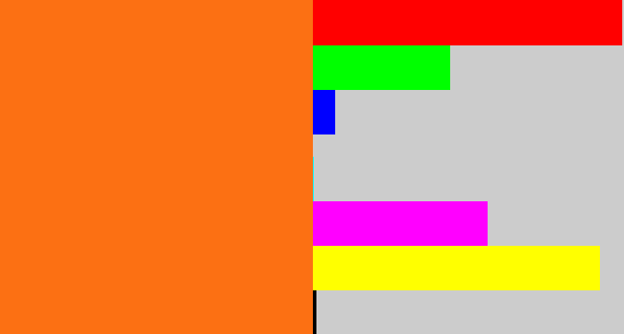 Hex color #fc7013 - orange