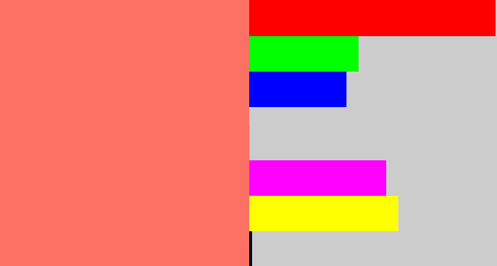 Hex color #fc7164 - salmon