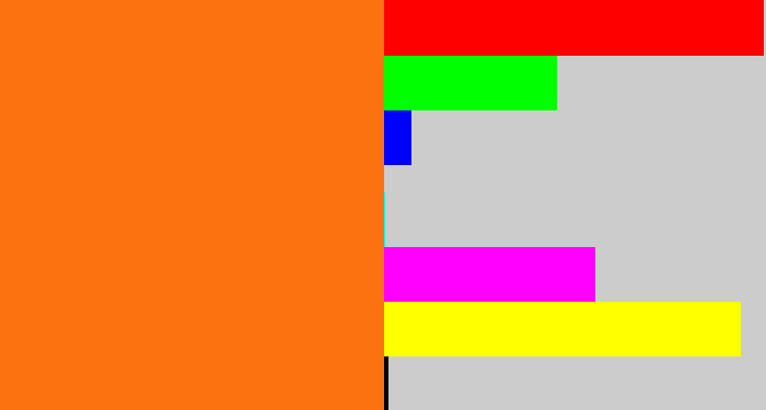 Hex color #fc7211 - orange