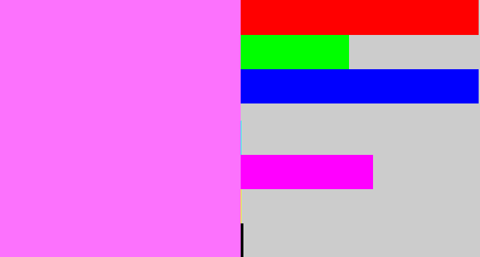 Hex color #fc72fd - violet pink